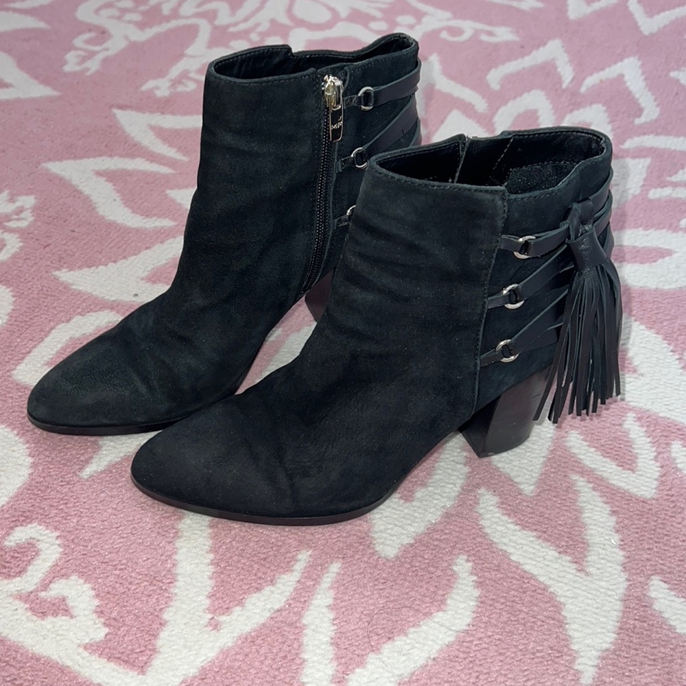 Black suede booties